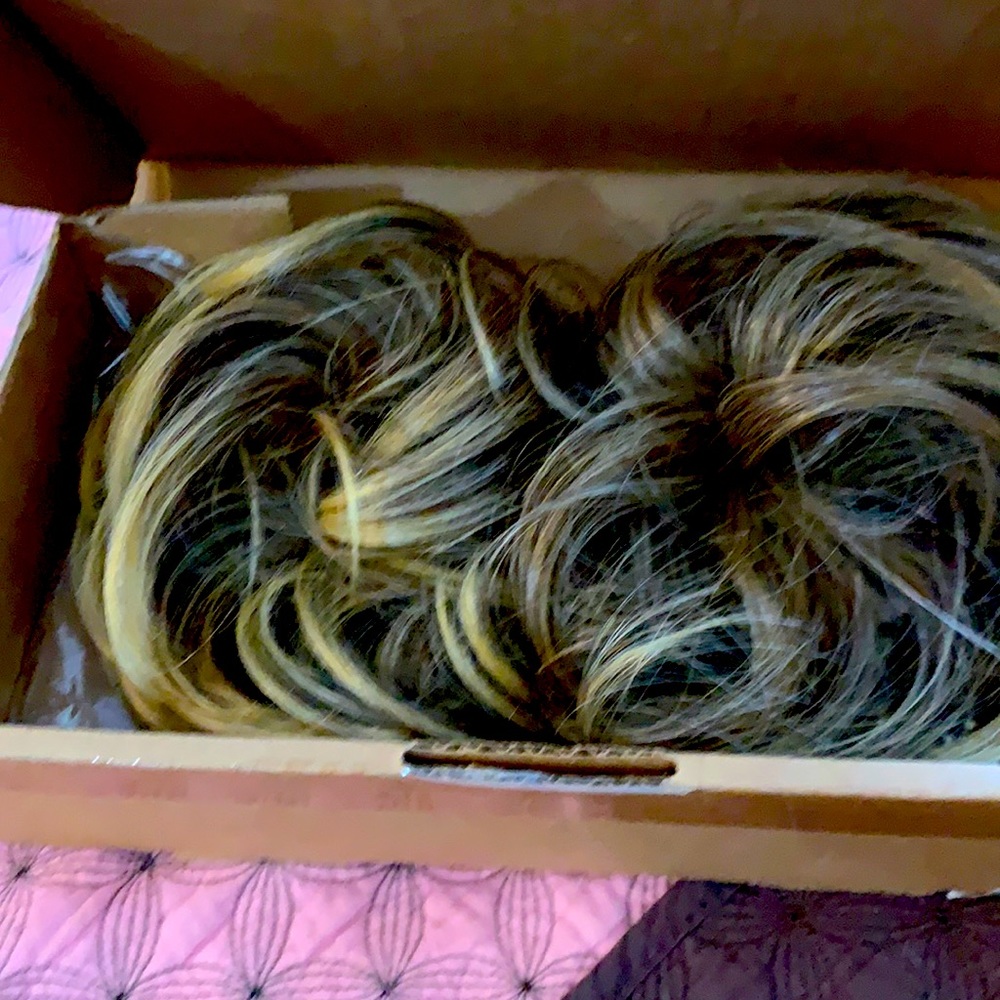 Two color light brown and blonde hairpieces